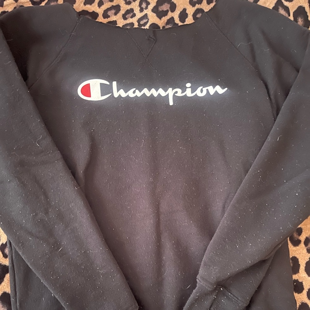 Champion Black Pullover with Logo